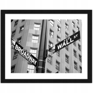 Obrázok Black Frame Broadway a Wall Street 90x60