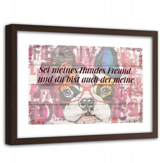 Obrázok biely rám farebný pes s okuliarmi 120x80