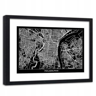 Obrázok Čierny rámec Plan City Filadefia 120x80