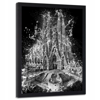 Rám na obrázku Black Sagrada Family Barcelona 70x100