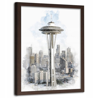 Predstavte si v ráme veže vesmírnej ihly Seattle 50x70