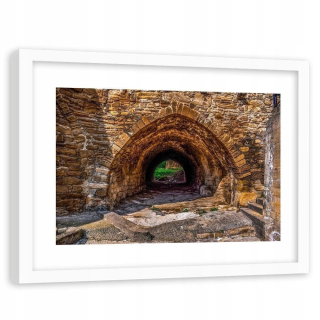 Obrázok v bielom ráme kamenný tunel 90x60