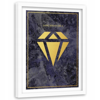 Obrázok v bielom ráme svieti ako diamant 60x90