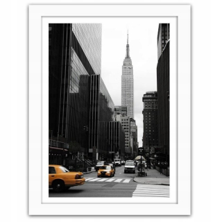 Obrázok v bielom rámci Manhattan Taxi 80x120