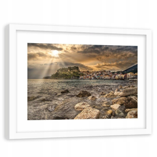 Obrázok v bielom rámci Seaside Town 90x60