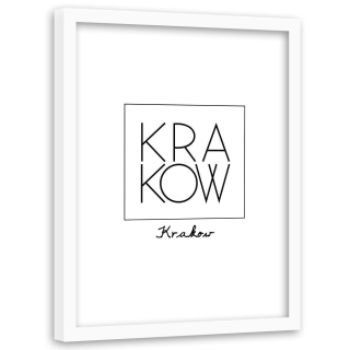 Obrázok v nápise Bieleho rámu Krakov 80x120