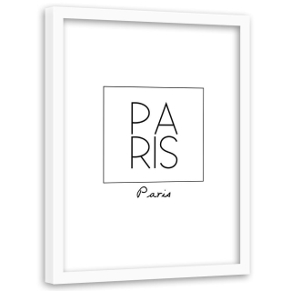 Obrázok v bielom ráme nápis Paris 60x90