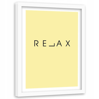 Obrázok v bielom ráme nápis relax 80x120