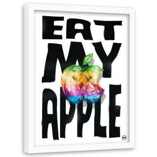 Obrázok v bielom ráme Rainbow Apple 70x100