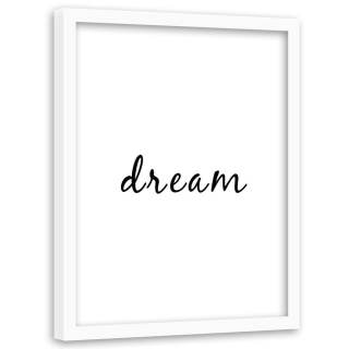 Obrázok v bielej ráme Typografia Dream 80x120