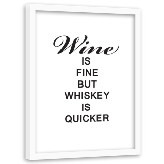Obrázok v bielom ráme vína a whisky 60x90