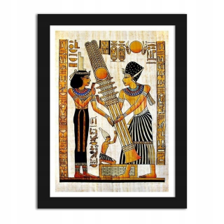 Obrázok v čiernom rámci egyptských hieroglyfov 60x90
