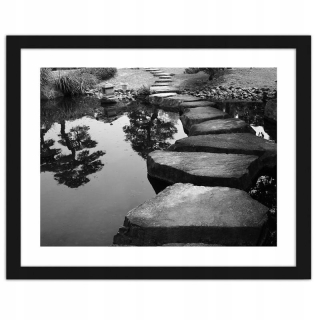 Obrázok v čiernom ráme, Stone Bridge - 120x80 C