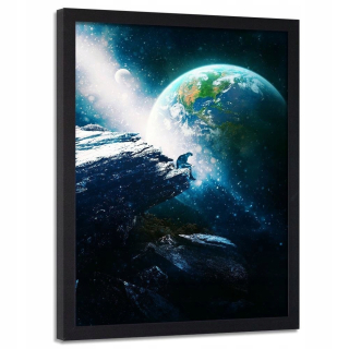 Plagát v rámčeku pre obývaciu izbu Kosmos nostalgia 70x100