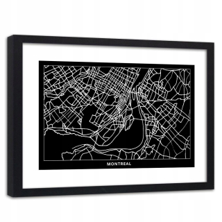 Obrázok v čiernom ráme mesta Montreal 120x80