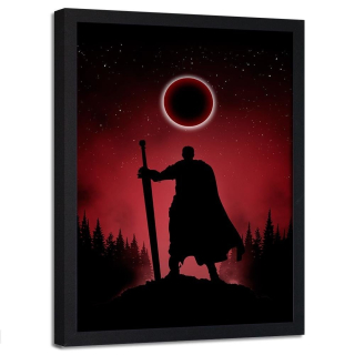 Zarámovaný obraz Čierny samuraj na útese 40x60
