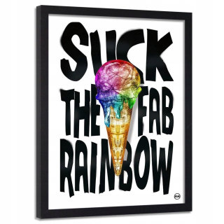Obrázok v čiernom ráme Rainbow Ice Cream 50x70