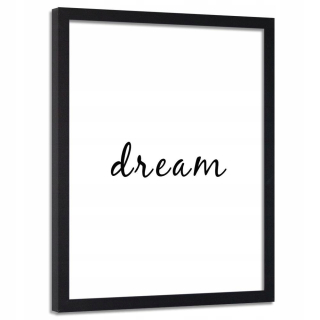 Obrázok v čiernej ráme Typografia Dream 80x120