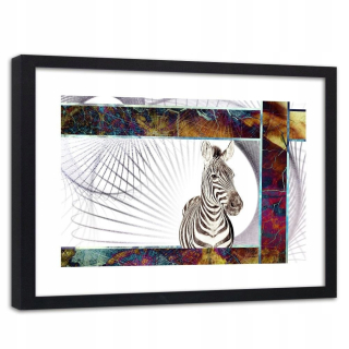 Obrázok v čiernom ráme Zebra 120x80