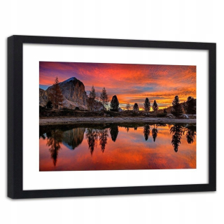 Obrázok v čiernom ráme Aurora večera 90x60