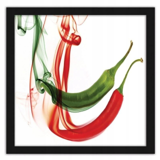 Rám na obrázku Čierna abstrakcia chilli papriky 80x80