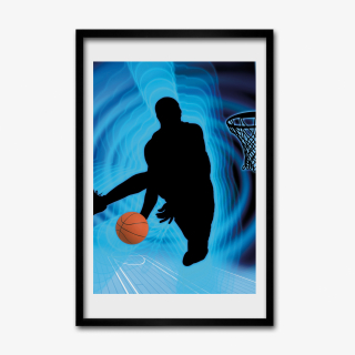 Obrázok v basketbalovom prehrávači na stene 40x60 cm