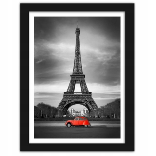 Obrázok v rámci vozidla a veže Eiffel 80x120