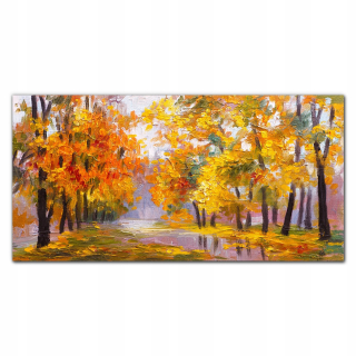 Picture zavesenie s grafikou 120x60 lesné listy padajú