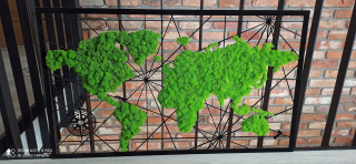 Maľovanie machom, mapa sveta, nástenné dekorácie