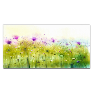 Obrázok s tlačenými sklenenými kvetmi rastlín 140x70 cm