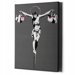 Obrázok s nástenným rámom Banksy Ježiš 137x88cm