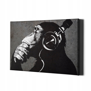 Obrázok s rámom steny DJ Monkey BW 97x60