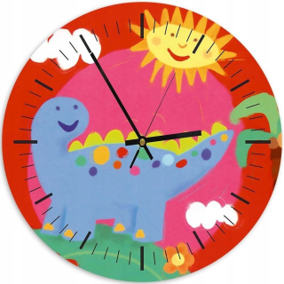 Obrázok s hodinami 40x40 Dinosaurus a Sun