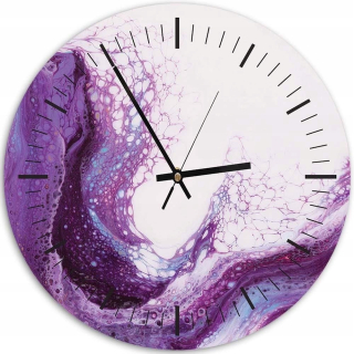 Obrázok s hodinami Purple 60x60 mramor