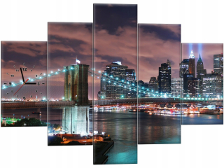 Hodiny - Obraz hodiny do obývačky 150x105 City Triptych