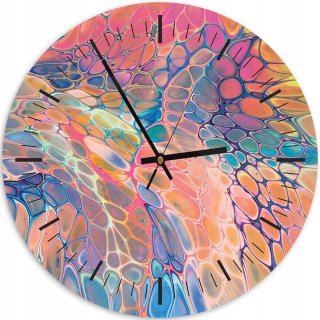 Obrázok s hodinami Rainbow Marble 60x60