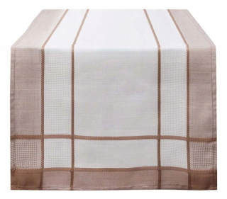 Behun na stol - Béžová, krémová behúň, hnedé odtiene 160 x 40 cm