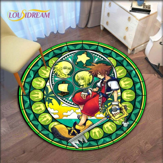 Kúpelňová predložka - Kingdom Hearts okrúhla podlahová rohož-alfombra r