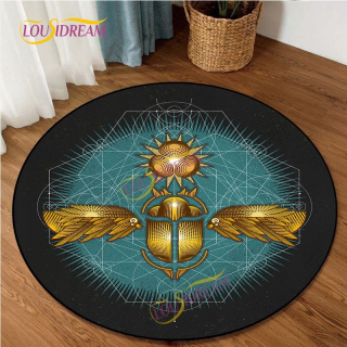 Kúpelňová predložka - Okrúhla podlahová podlaha Scarab-Alfombra Redonda C