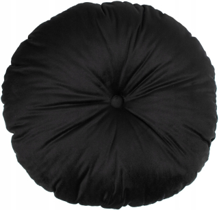 Vankúš -  Okrúhly dekoratívny vankúš Oliwia - Black Velor