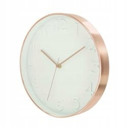 Hodiny - Okrúhle Nástenné hodiny rotini Copper Gold White