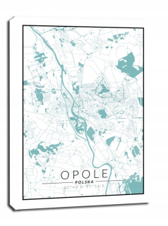 Opole Map Blue - obrázok na plátne