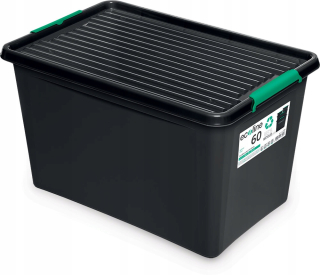 Box na kolieskach, s čiernym vekom, zelenými odtieňmi