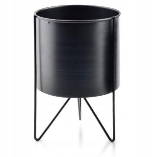 Stojan na kvety - Valec Khen black 26 cm Moderné metal Loft