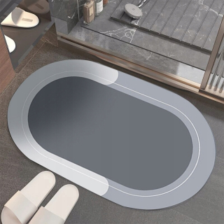 Oval Grey Bath Style 50cmx80cm Koža