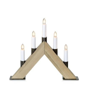 Svietník, lampáš - Dekoračný LED adventný svietnik STUBB 703824 drevo