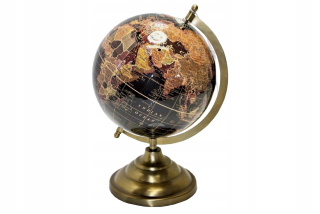 Dekoratívna globe na zdobenie stola zlatohnedá