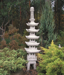 Lampáš, svietník - Pagoda Japonská postava lampa betón 614