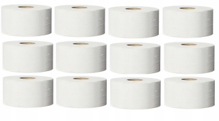 Toaletný papier - Toaletný papier 100 metrov jumbo biely 12 valčekov