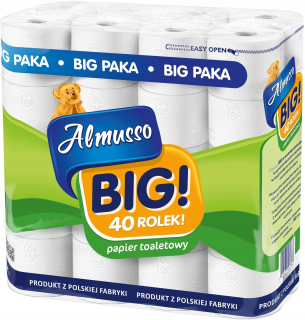 Toaletný papier - Almusso veľké 3 vrstvy 40 valcov